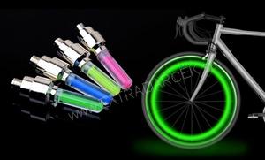 Svietiaci ventil na bicykel- Sada 2ks - zelený