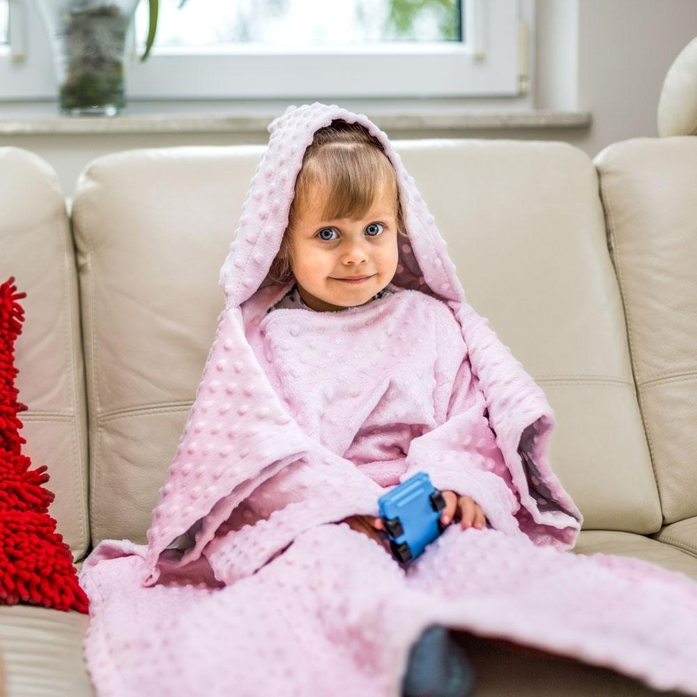 Detská deka s rukávmi JEMNÁ- ružová
