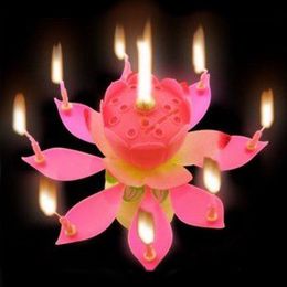 Sviečka Rozkvitnutý lotosový kvet Happy Birthday