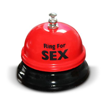 Stolný zvonček "Ring for Sex"- červeno-čierny