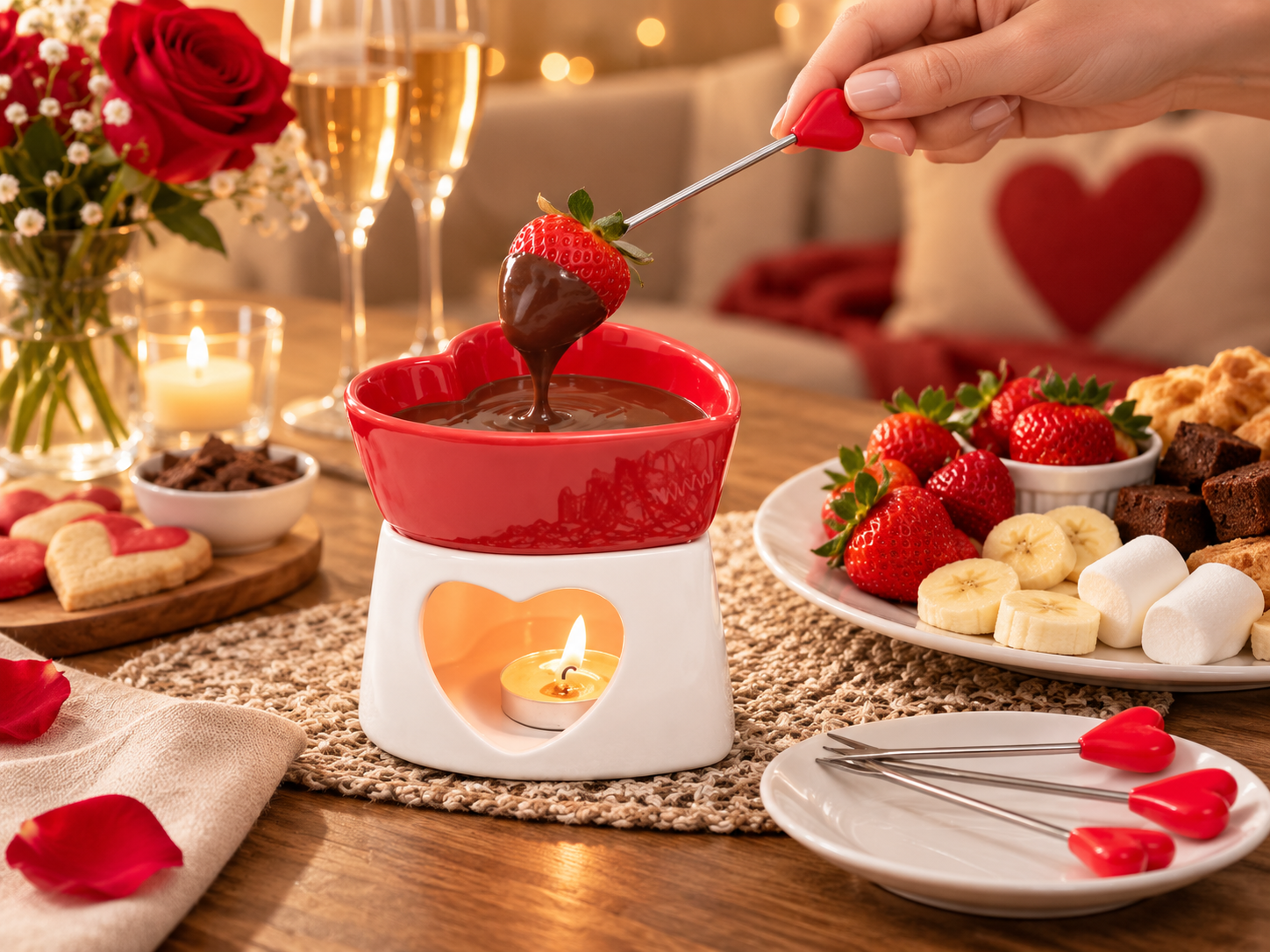 Čokoládové porcelánové fondue HEART