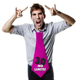 Vtipná kravata 30 rokov "No limits!"