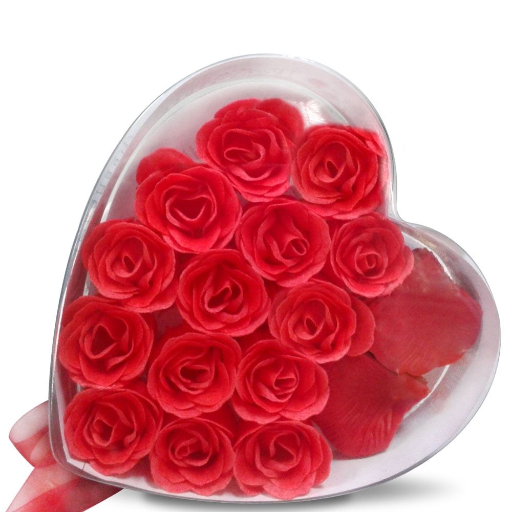 Mydlové ruže do kúpeľa s lupienkami  Veľké srdce