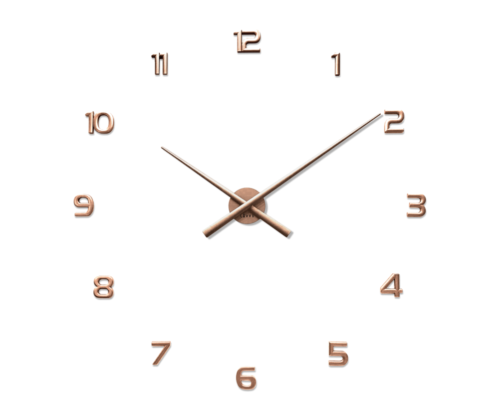 Nalepovacie  nástenné hodiny s číslami- Rosé