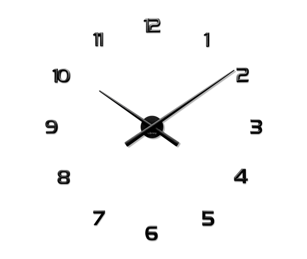 Nalepovacie  nástenné hodiny s číslami- Black