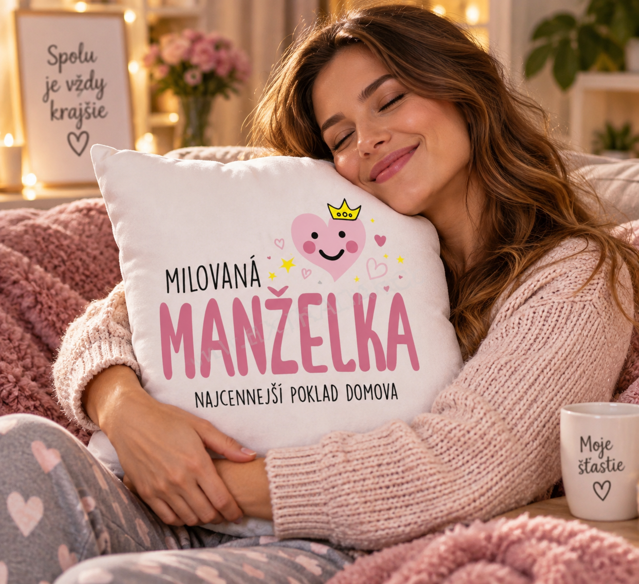 Mäkučký vankúš Milovaná manželka